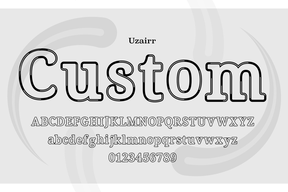 Schriftart Uzairr Custom