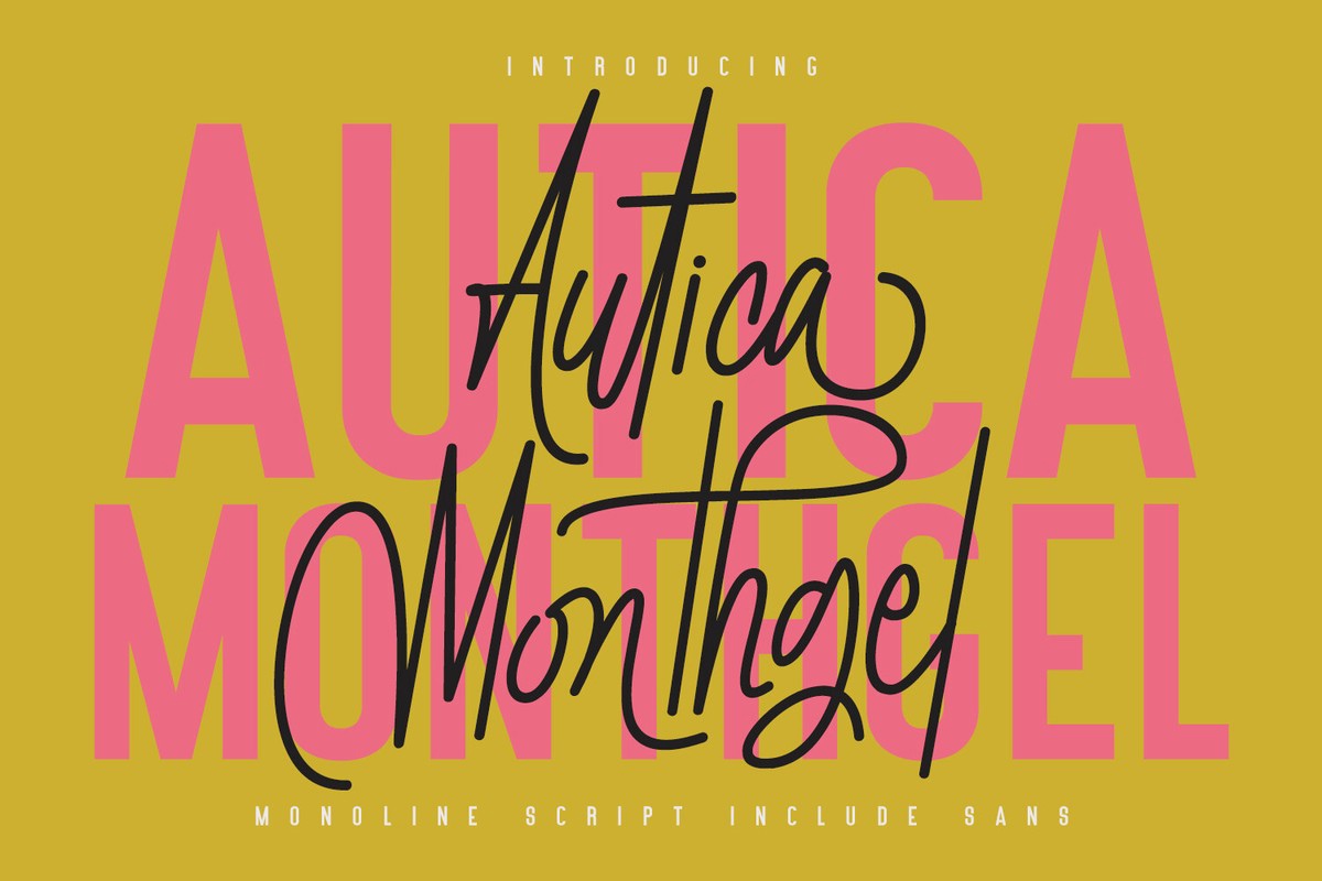 Schriftart Autica Monthgel