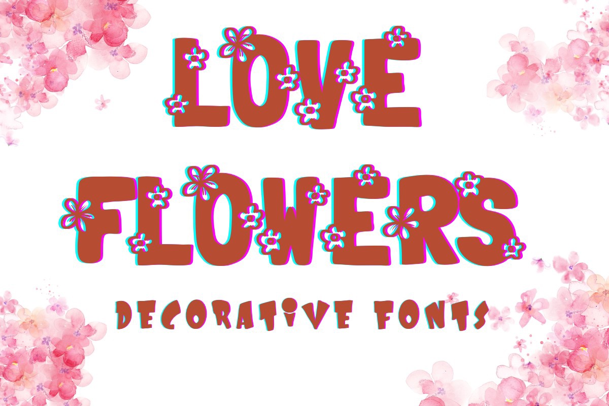 Schriftart Love Flowers