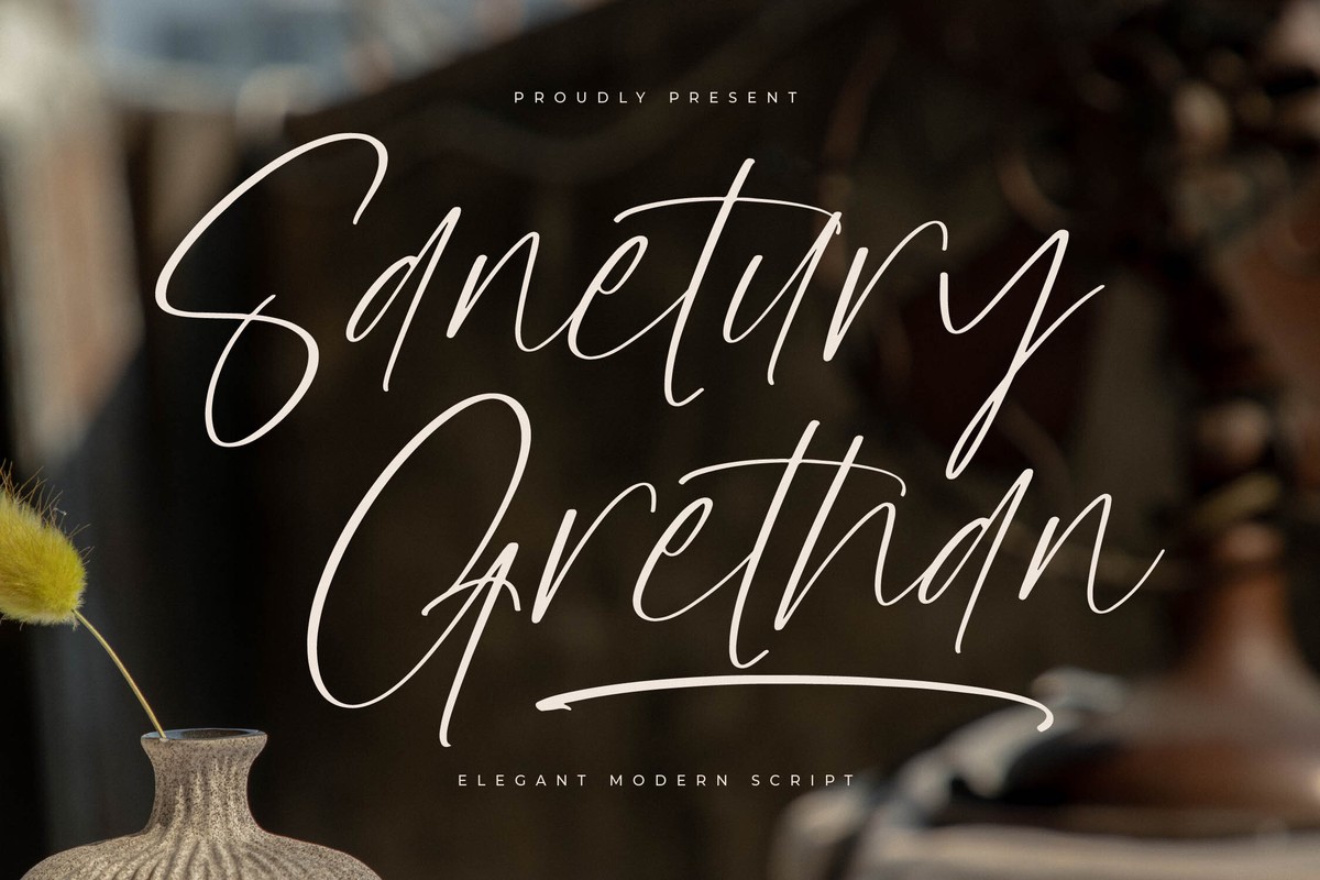 Schriftart Sanetury Grethan