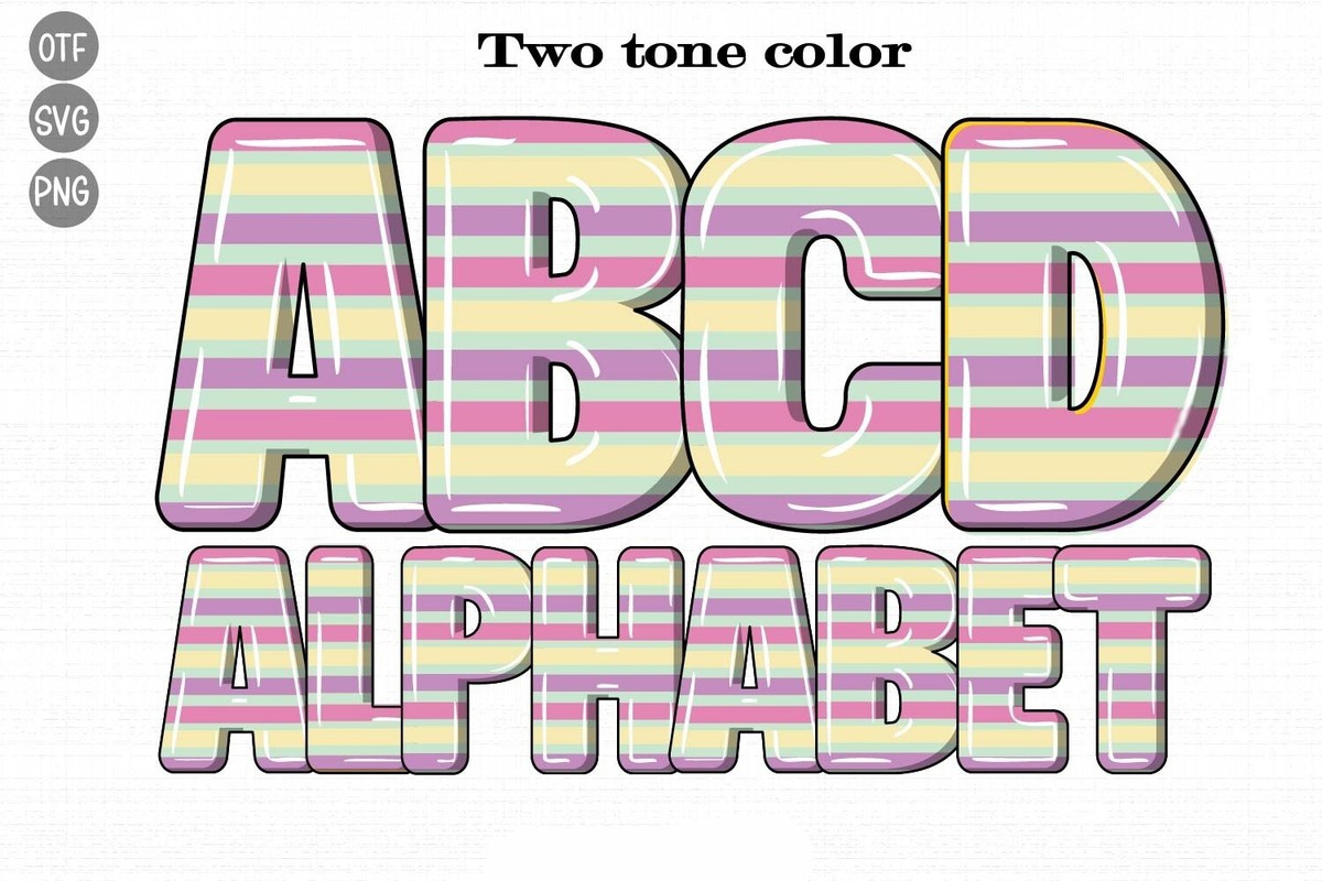 Schriftart Two Tone Color