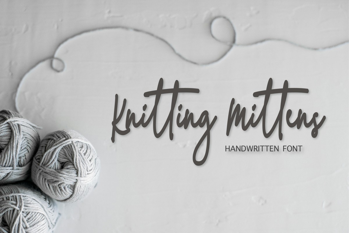 Schriftart Knitting Mittens