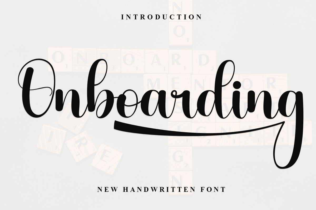 Schriftart Onboarding