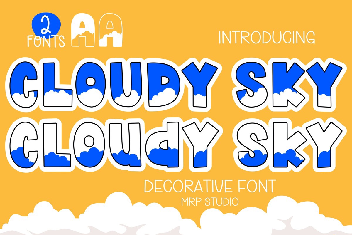 Schriftart Cloudy Sky