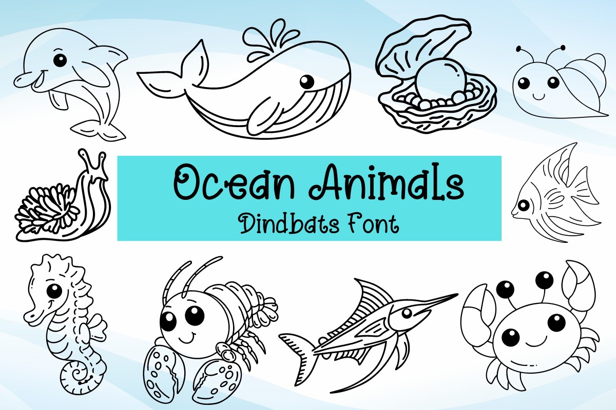 Schriftart Ocean Animals