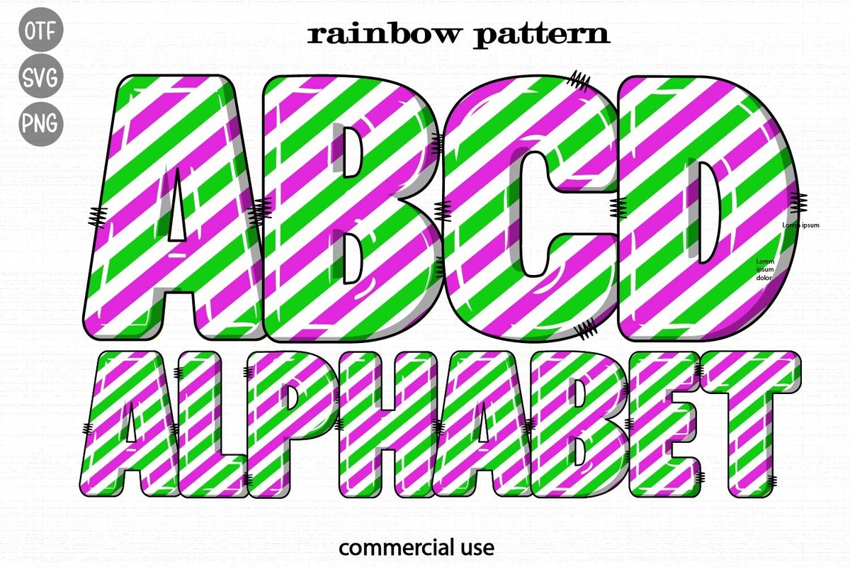 Schriftart Rainbow Pattern