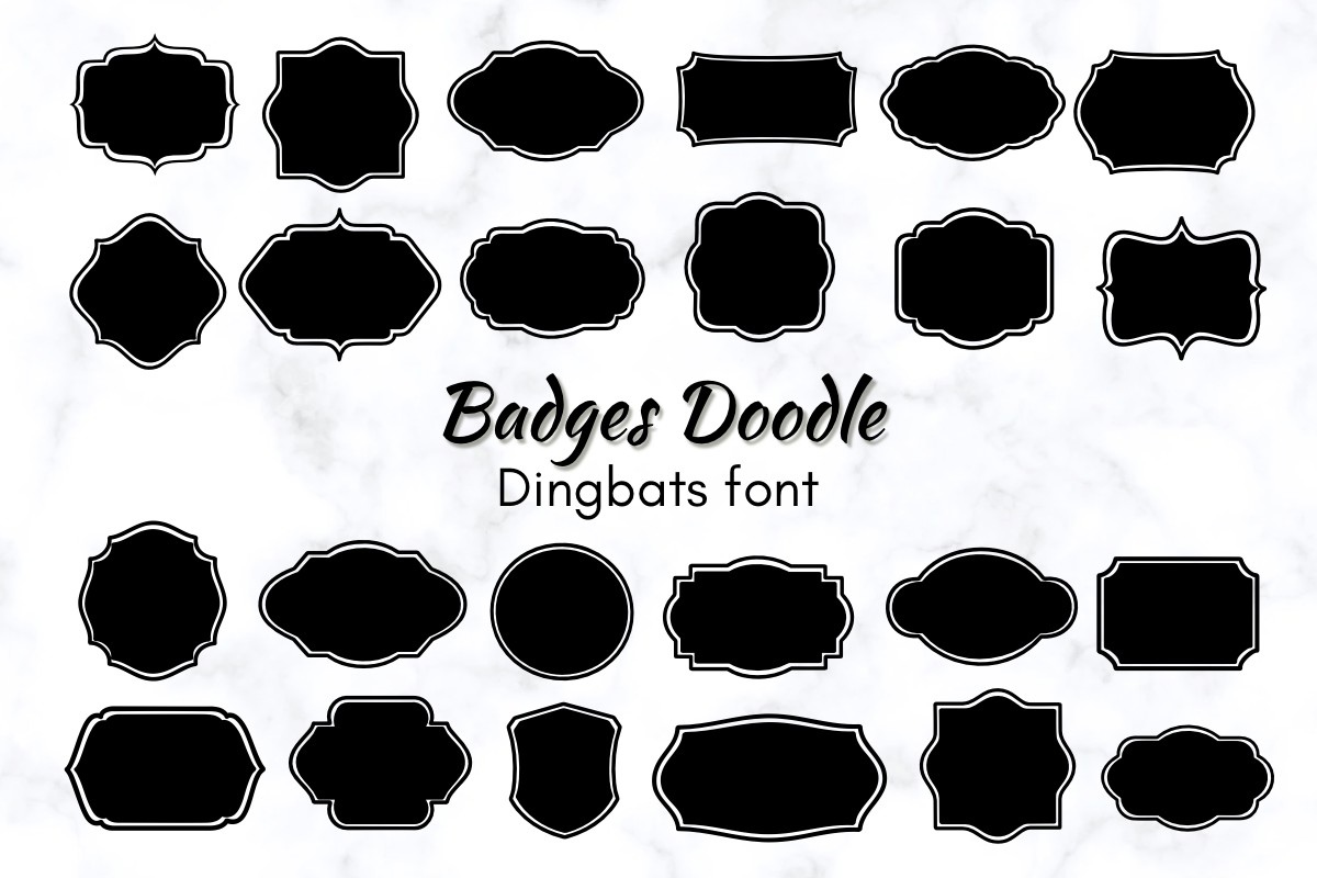 Schriftart Badges Doodle