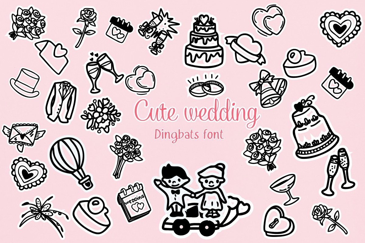 Schriftart Cute Wedding