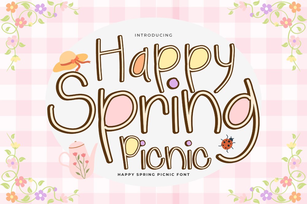 Schriftart Happy Spring Picnic