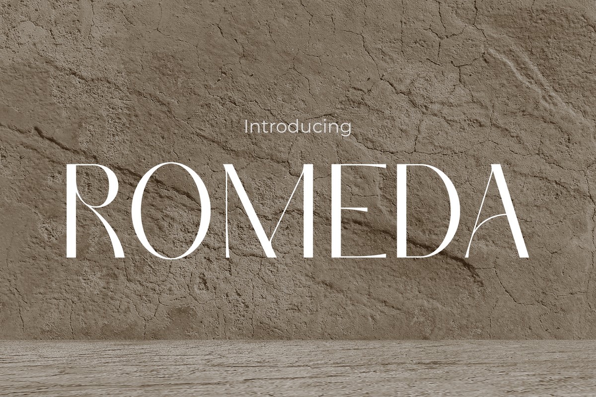 Schriftart Romeda