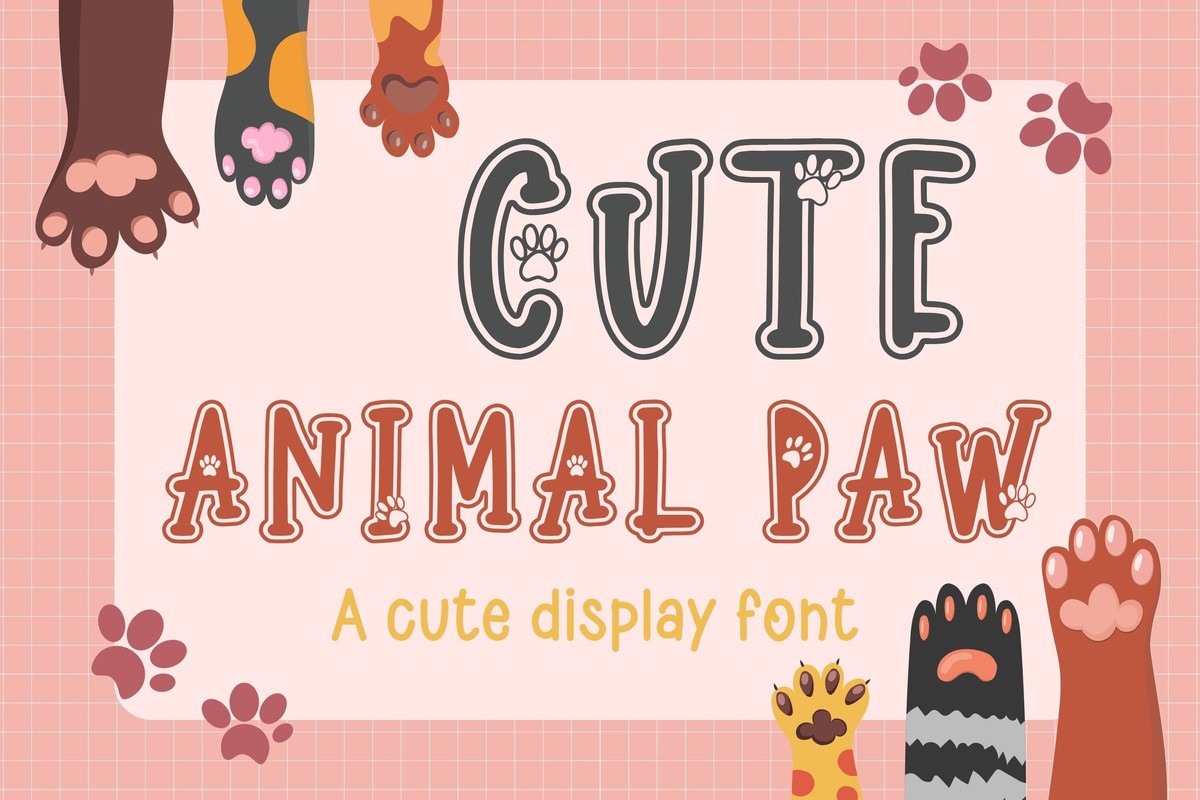 Schriftart Cute Animal Paw