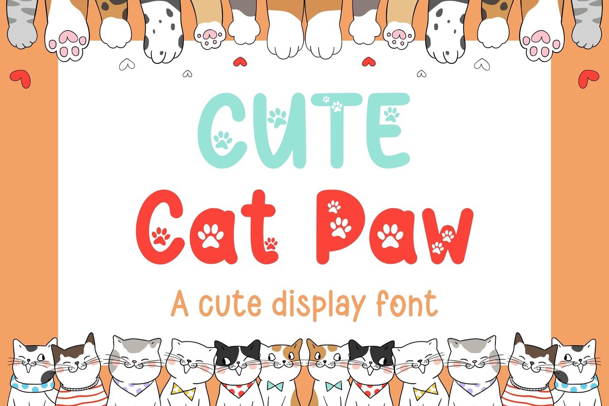 Schriftart Cute Cat Paw