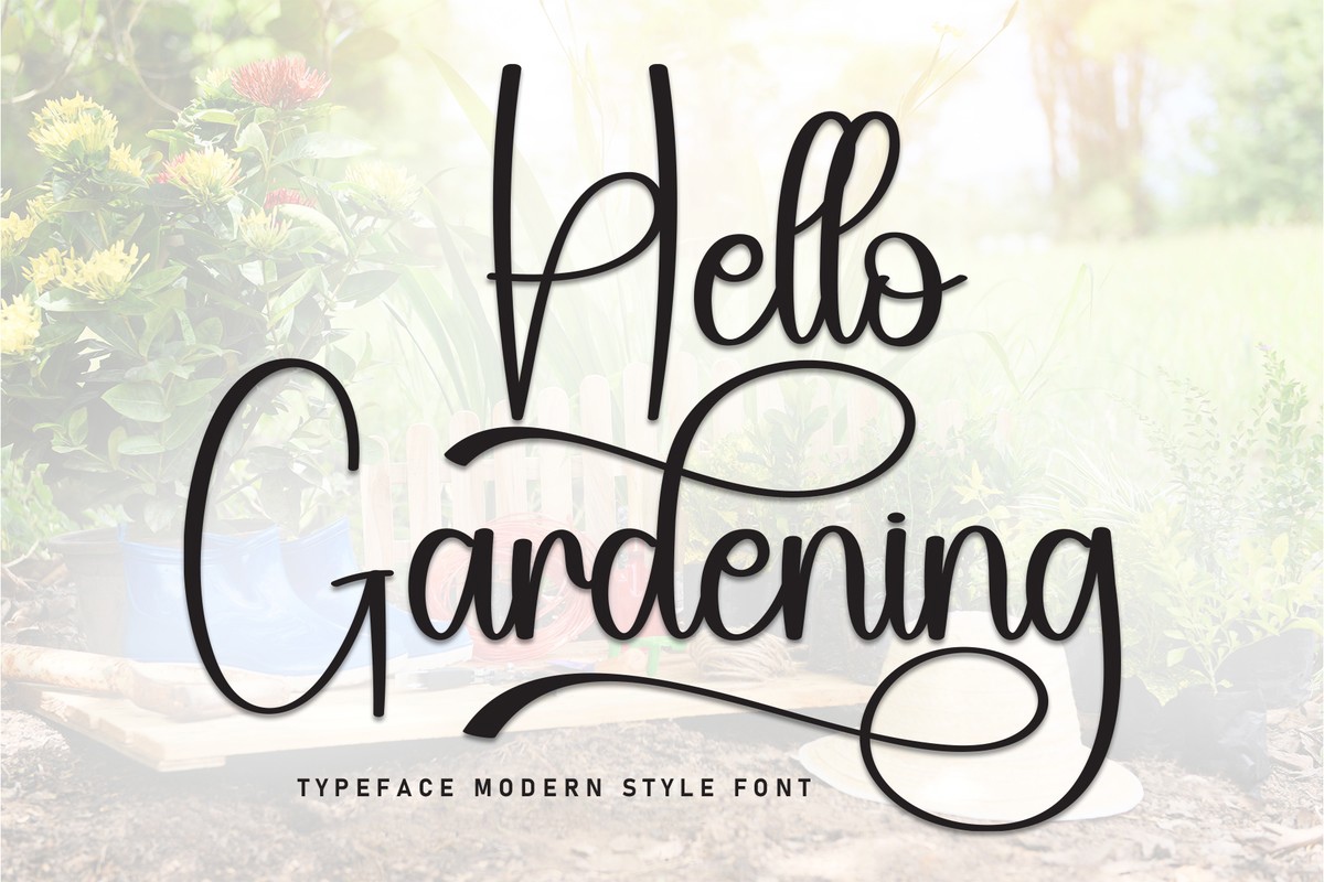 Schriftart Hello Gardening