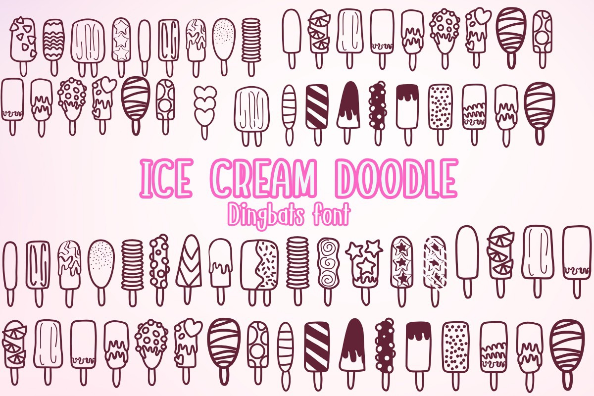 Schriftart Ice Cream Doodle