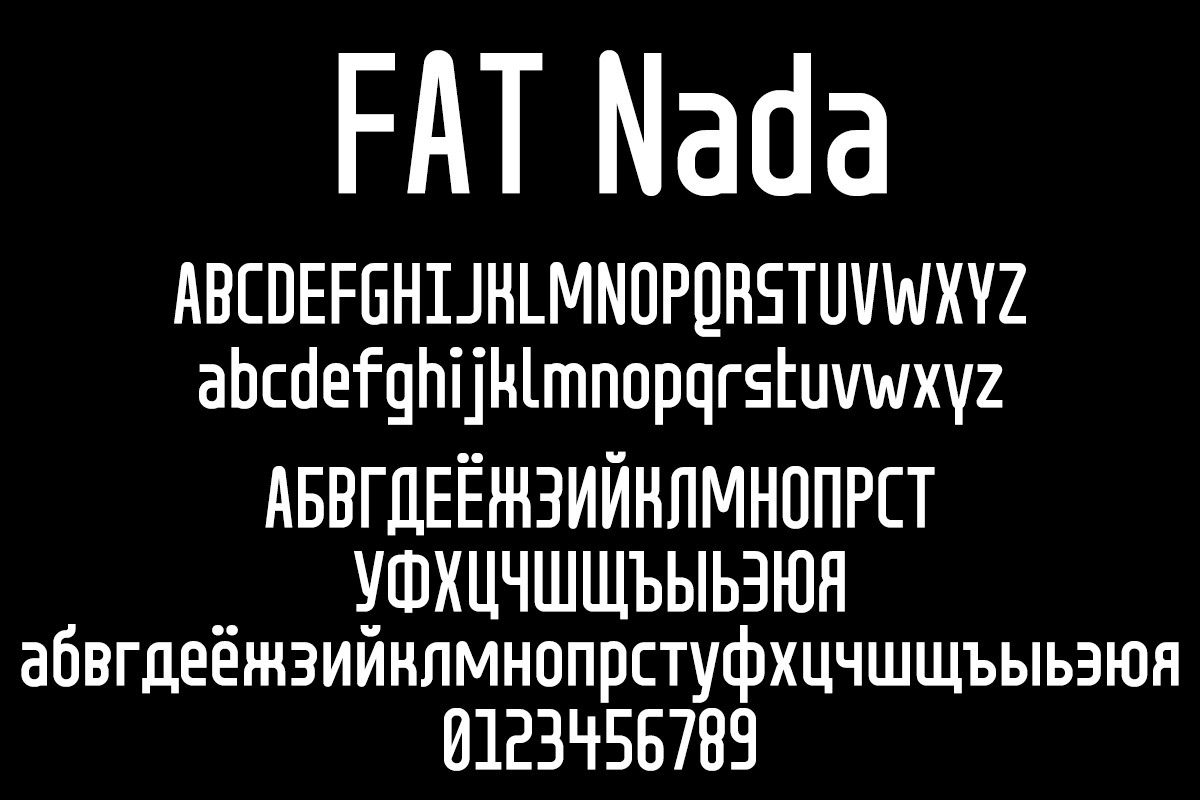 Schriftart FAT Nada