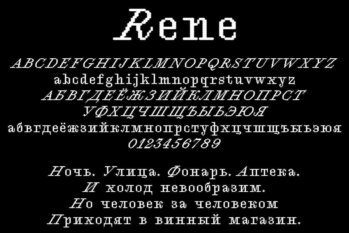 Schriftart Rene