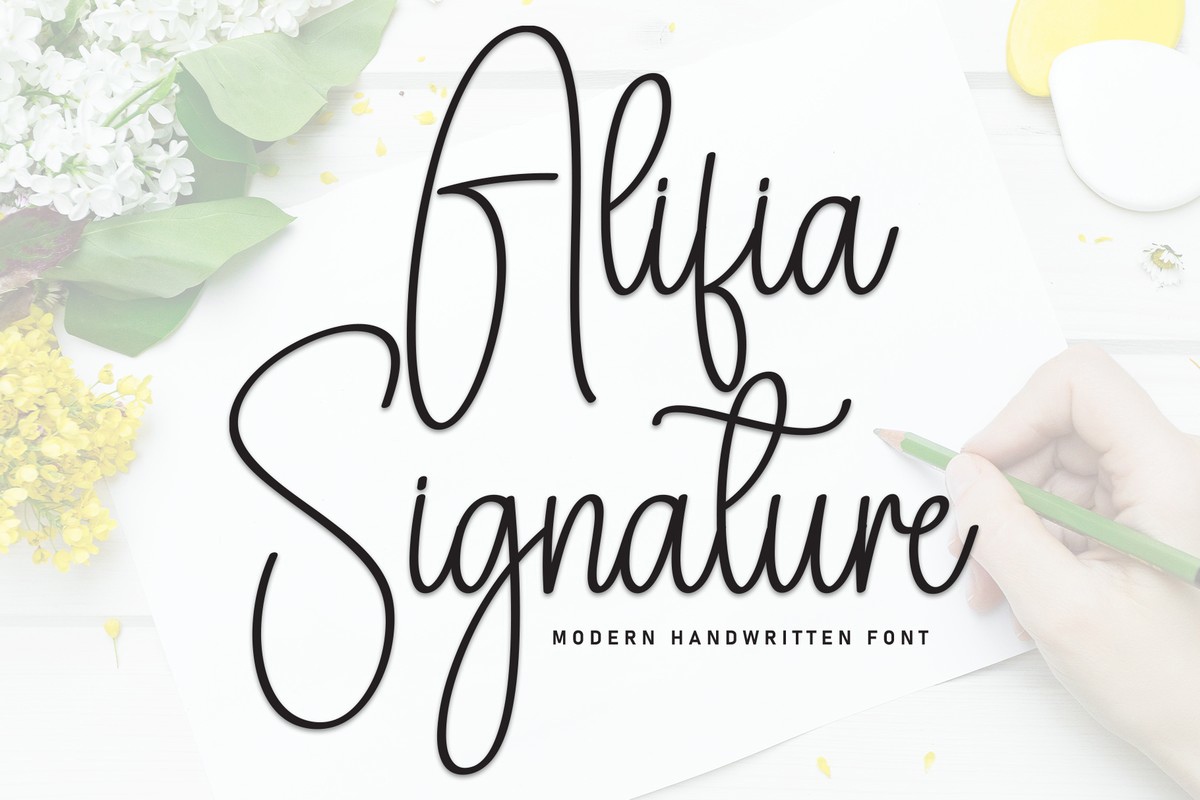 Schriftart Alifia Signature