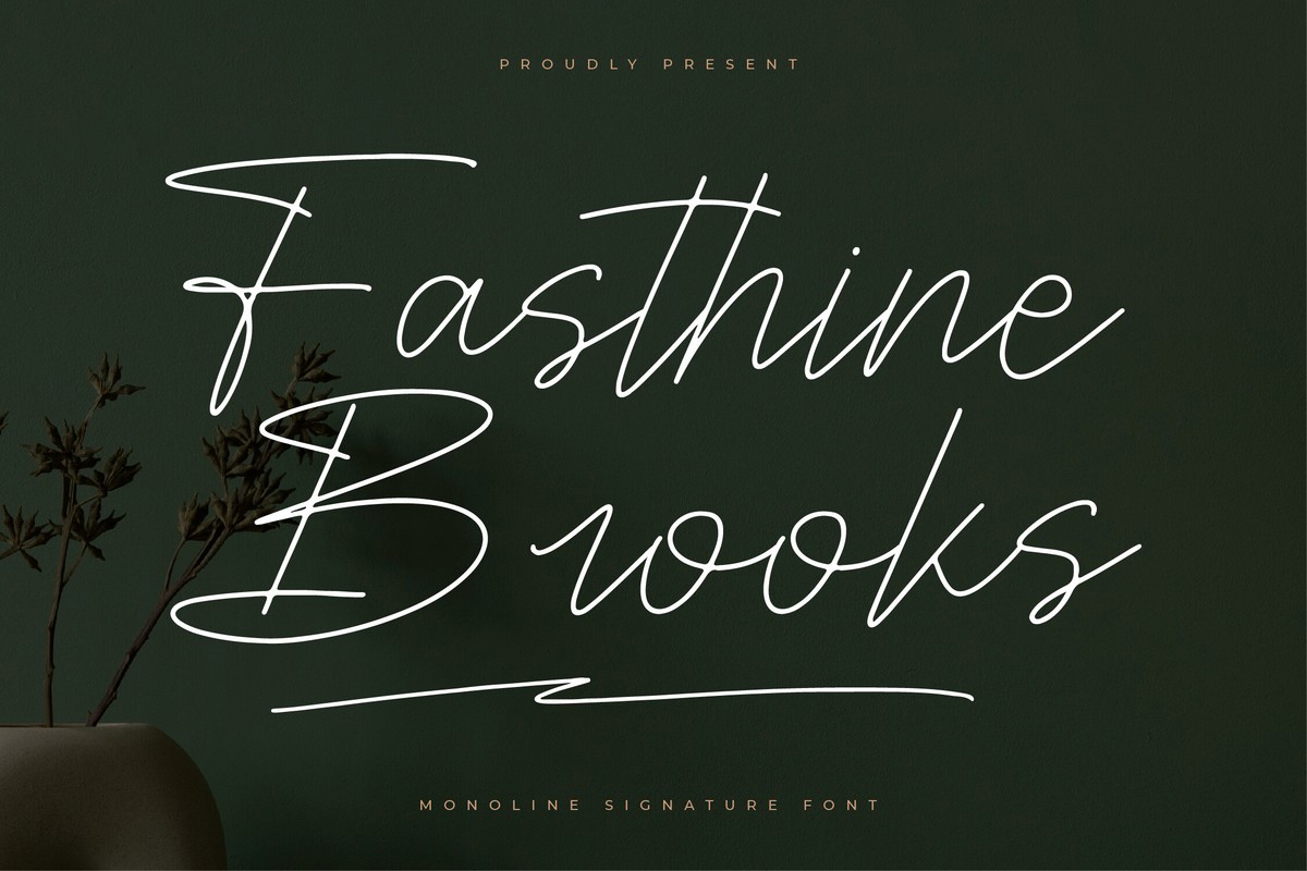 Schriftart Fasthine Brooks