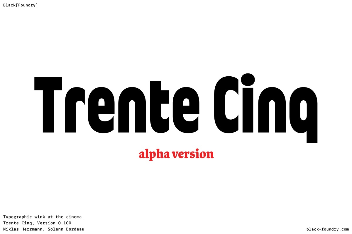 Schriftart Trente Cinq