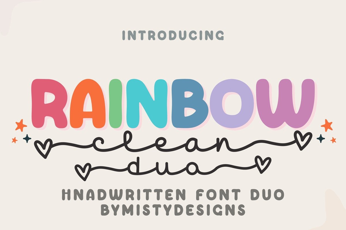 Schriftart Rainbow Clean Duo