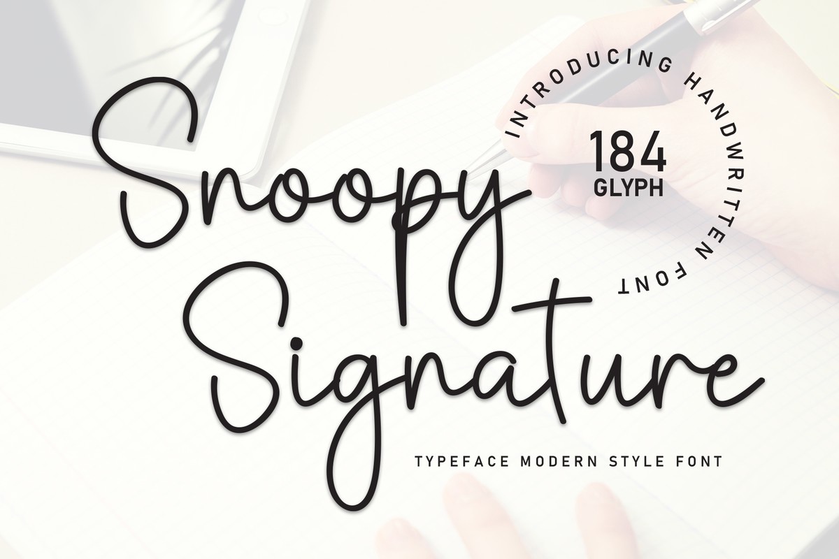 Schriftart Snoopy Signature