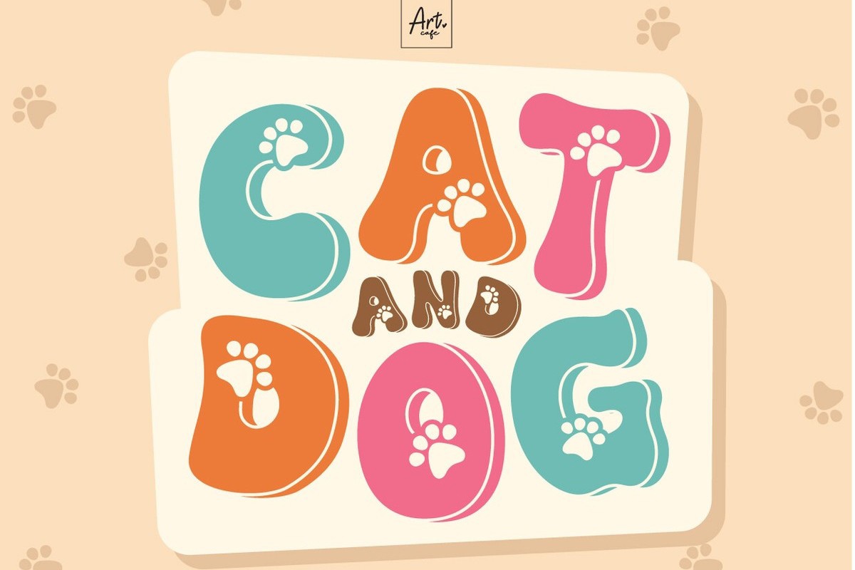 Schriftart Cat and Dog