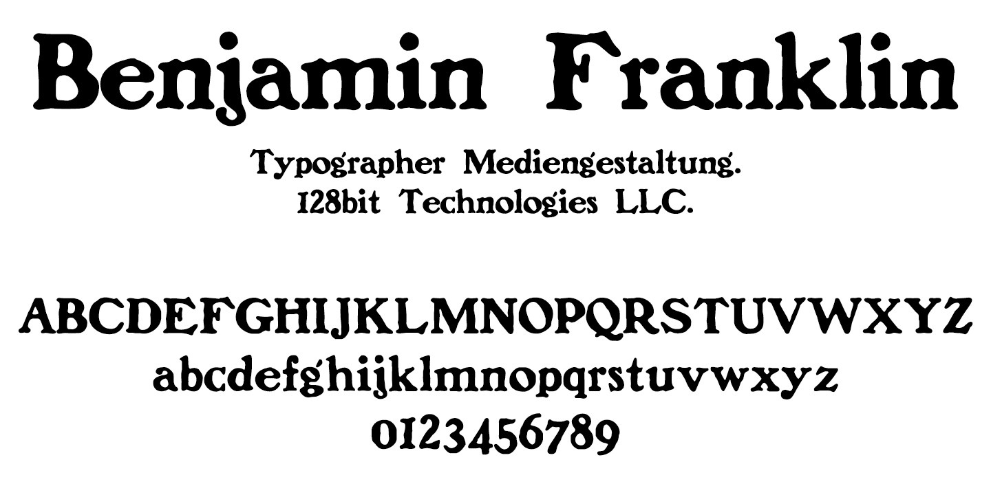 Schriftart Benjamin Franklin