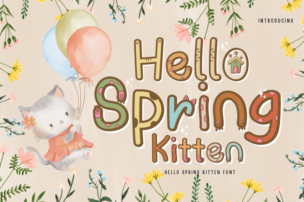 Schriftart Hello Spring Kitten