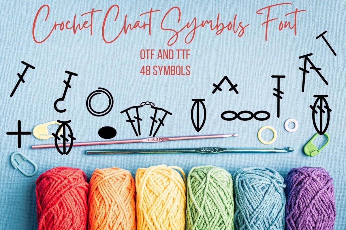 Schriftart Crochet Chart Symbols