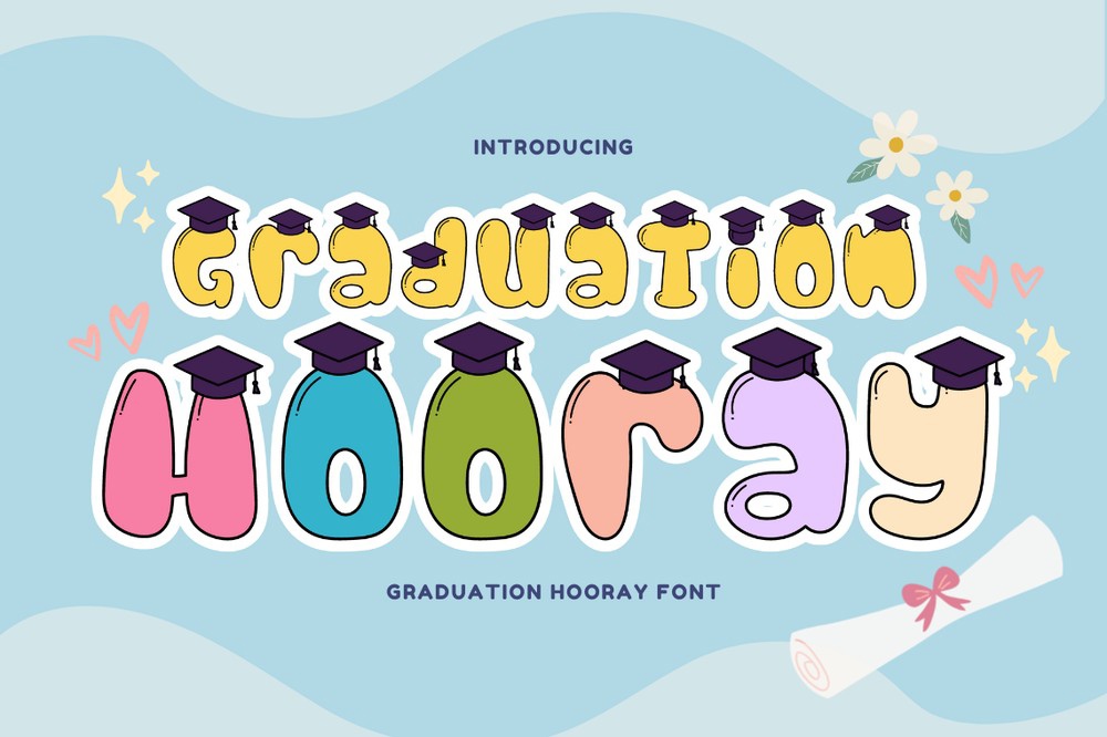 Schriftart Graduation Hooray