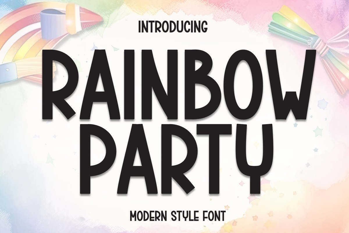 Schriftart Rainbow Party