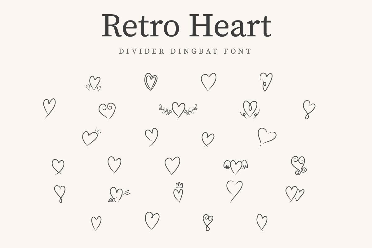 Schriftart Retro Heart