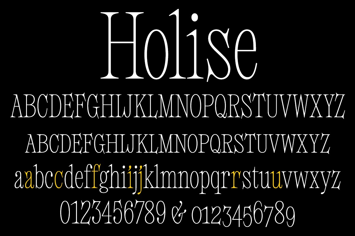 Schriftart Holise