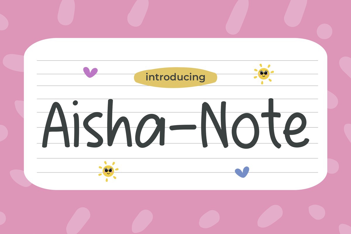 Schriftart Aisha Note