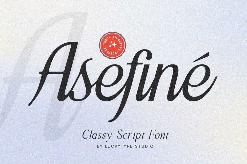 Schriftart Asefine