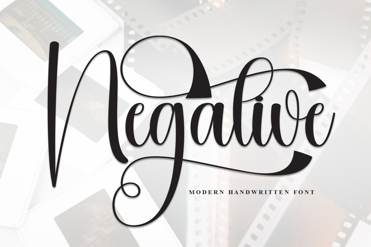 Schriftart Negative