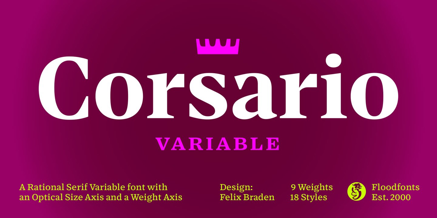 Schriftart Corsario Variable