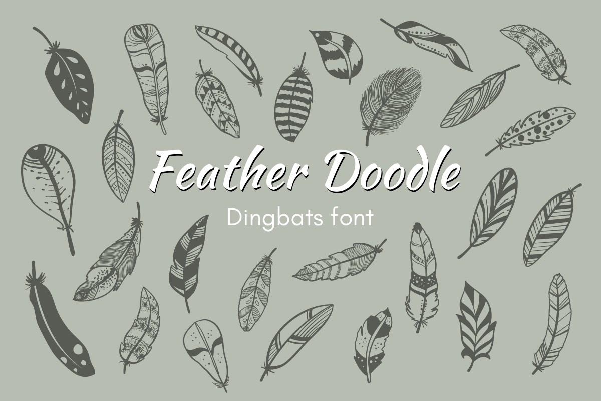 Schriftart Feather Doodle