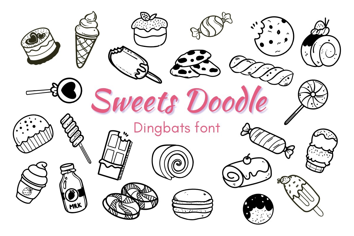 Schriftart Sweets Doodle