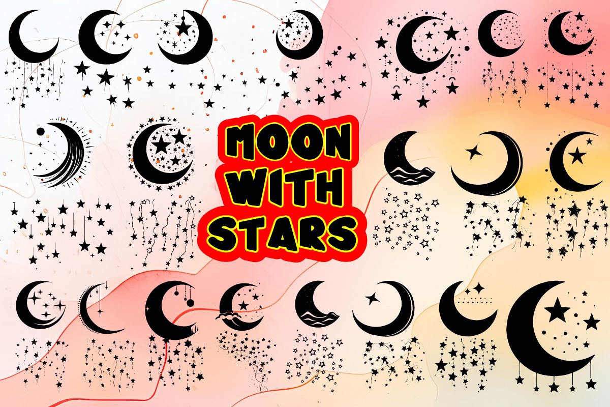 Schriftart Moon with Stars