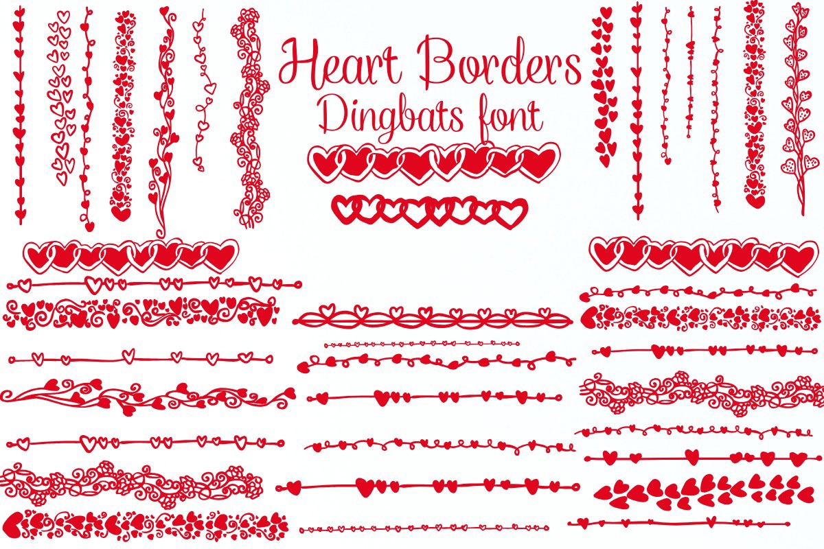 Schriftart Heart Borders