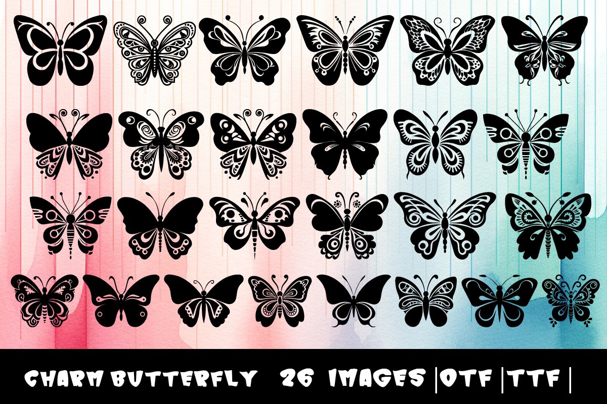 Schriftart Charm Butterfly