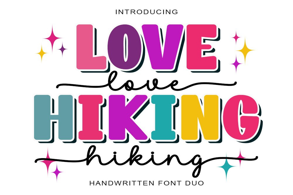 Schriftart Love Hiking Duo