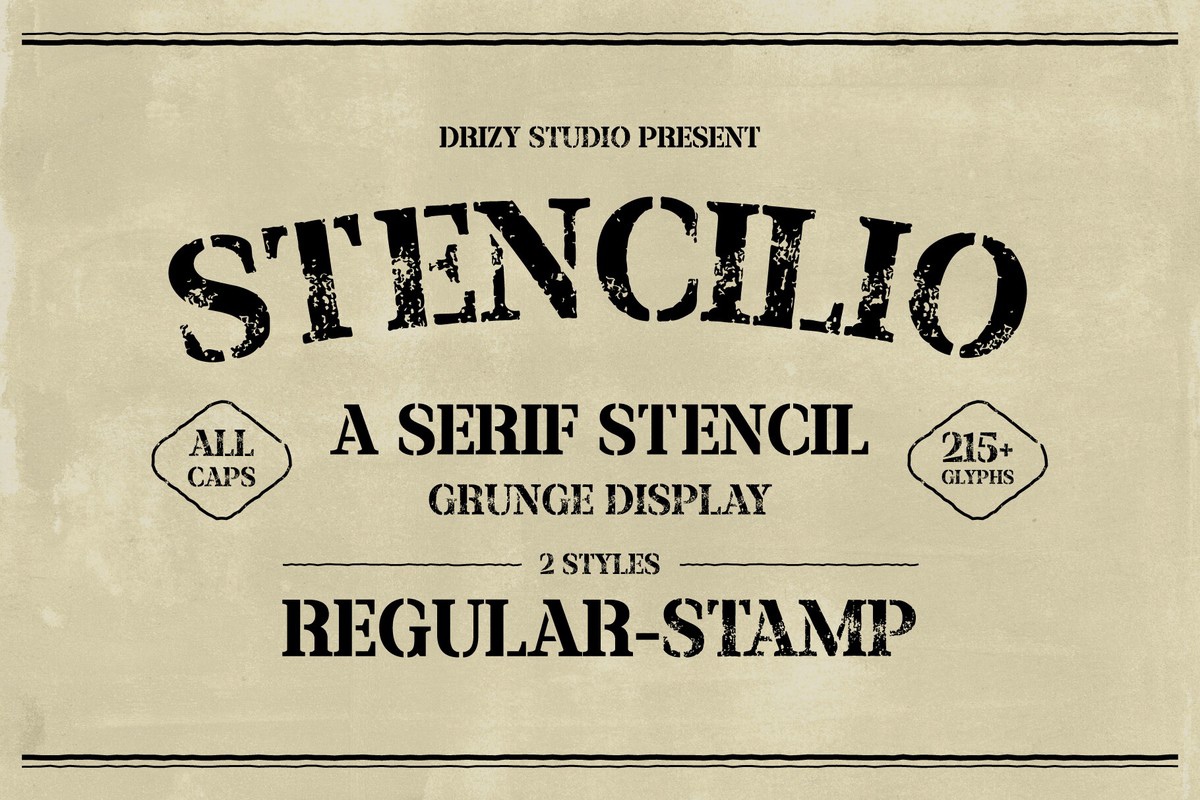 Schriftart Stencilio