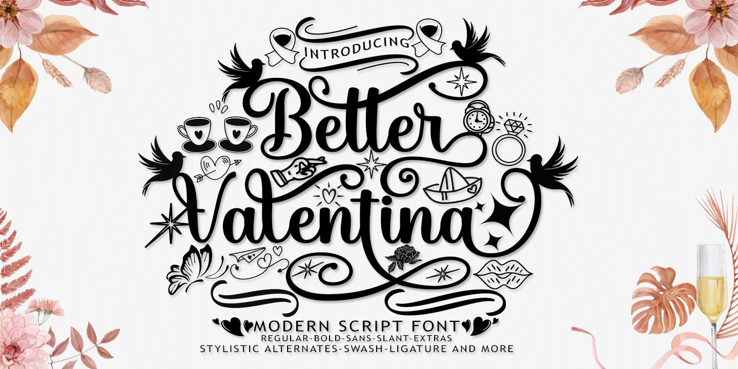 Schriftart Better Valentina