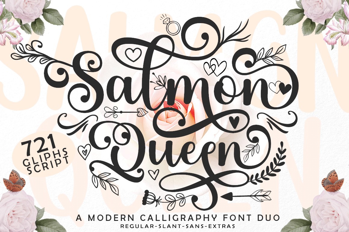 Schriftart Salmon Queen