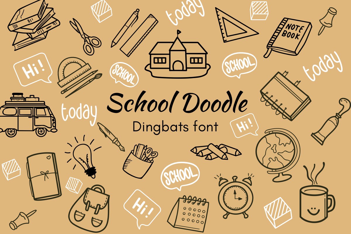 Schriftart School Doodle