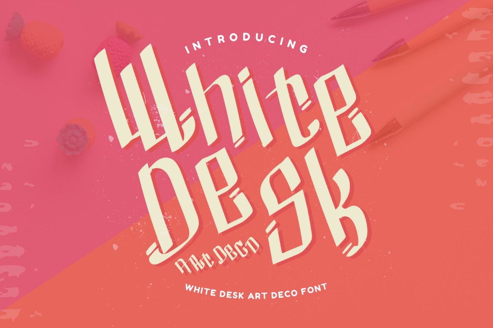 Schriftart White Desk Art Deco