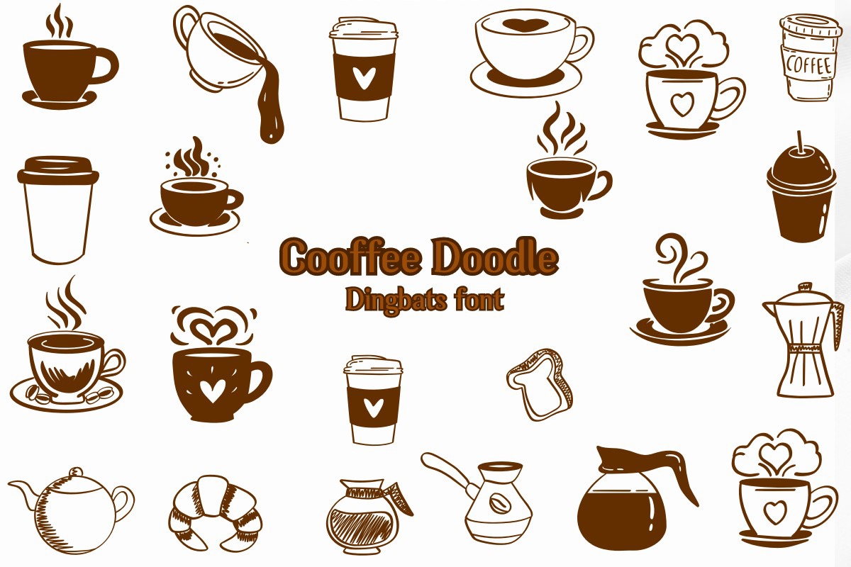 Schriftart Coffee Doodle