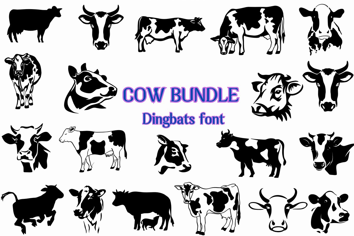 Schriftart Cow Bundle